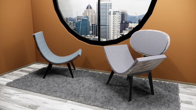 wood chair set Modelo 3D .c4d .max .obj .3ds .fbx .stl .blend 