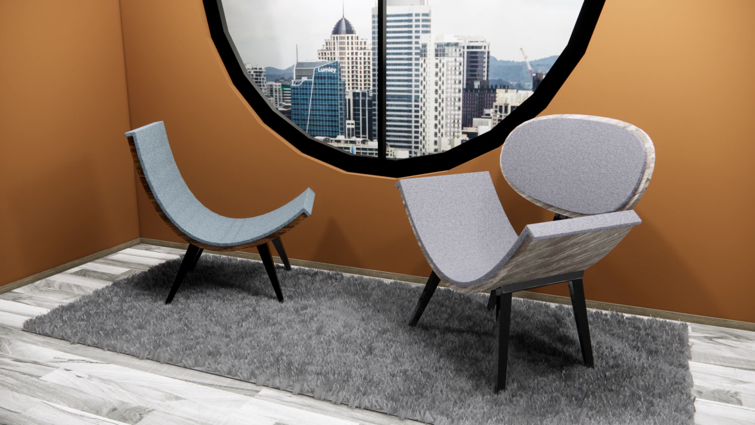 wood chair set 3D Model .c4d .max .obj .3ds .fbx .stl .blend 