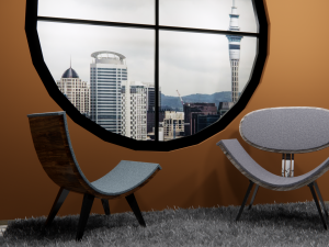 wood chair set Modelo 3D