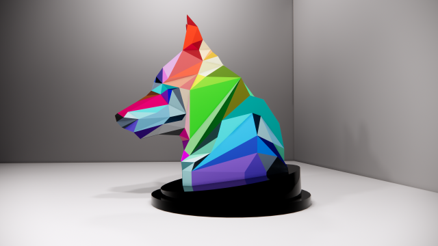 wolf sculpture 3D मॉडल .c4d .max .obj .3ds .fbx .stl .blend