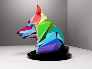 wolf sculpture 3D Model