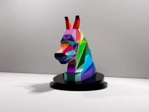 escultura de lobo Modelo 3D