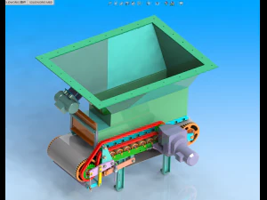 transportador de rodillos de tolva Modelo 3D