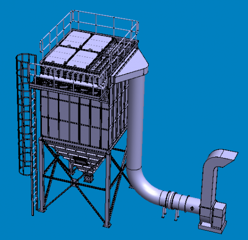 250cmm large industrial dust collector 3D मॉडल .c4d .max .obj .3ds .fbx .stl .blend 