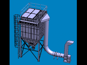 250cmm large industrial dust collector Model 3D