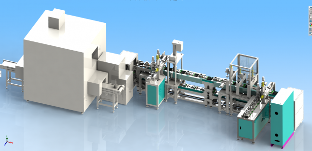 automatic production line of high power motor assembly line 3D मॉडल .c4d .max .obj .3ds .fbx .stl .blend 
