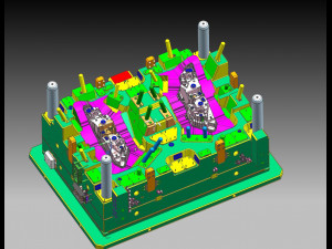 injection mold for automobile lamp 3D 模型
