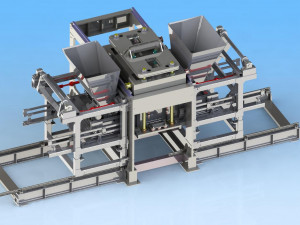 no burning brick machine hollow brick machine cement brick machine brick making machine 3Dモデル