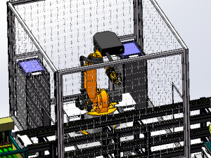 design of battery cell double speed chain machining line 3D-Modell
