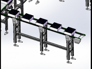 design of battery cell double speed chain machining line 3D-Modell