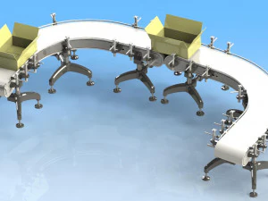 de cinta transportadora de caja de embalaje en forma de u Modelo 3D