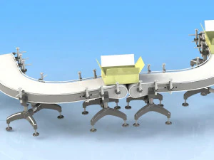 of u-shaped packing box conveyor belt 3D Model