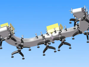 of u-shaped packing box conveyor belt 3D Model