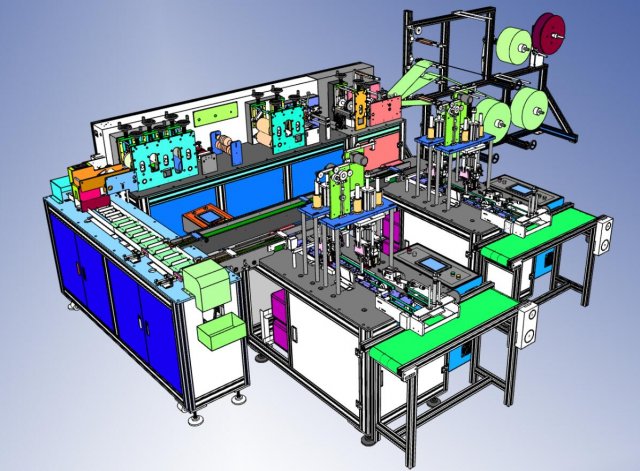 one drag two automatic mask production linemask machine 3D 모델 .c4d .max .obj .3ds .fbx .stl .blend 