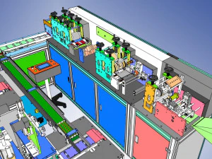 one drag two automatic mask production linemask machine 3D Model