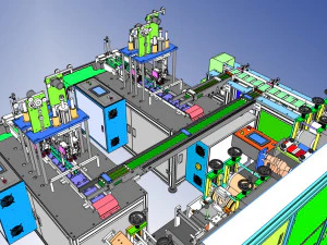one drag two automatic mask production linemask machine 3D Model