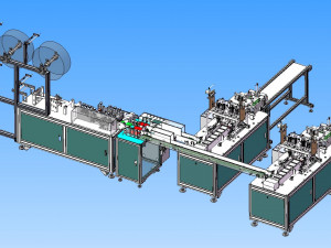 full set of drawings of automatic one drag two plane mask machine 3D 模型