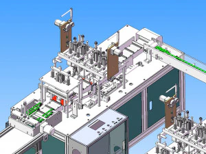 conjunto completo de desenhos de m&aacute;quina autom&aacute;tica de m&aacute;scara de um arrasto e dois planos Modelo 3D