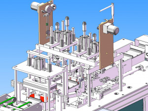 full set of drawings of automatic one drag two plane mask machine 3D 模型