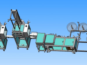 full set of drawings of automatic one drag two plane mask machine 3D 模型
