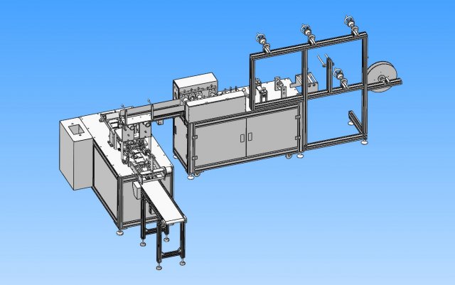 model of automatic one pull one point mask machine 3Dモデル .c4d .max .obj .3ds .fbx .stl .blend 