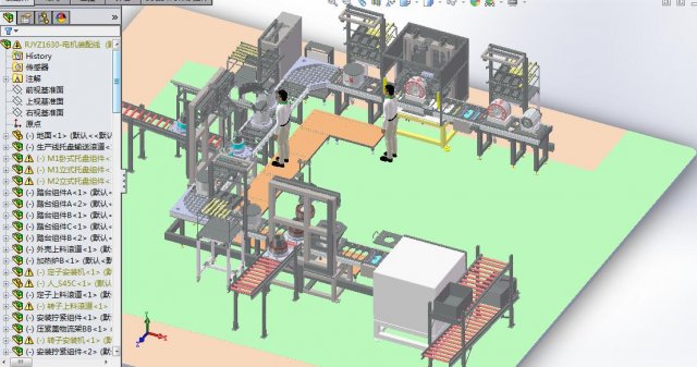 motor assembly line 3D Модель .c4d .max .obj .3ds .fbx .stl .blend 