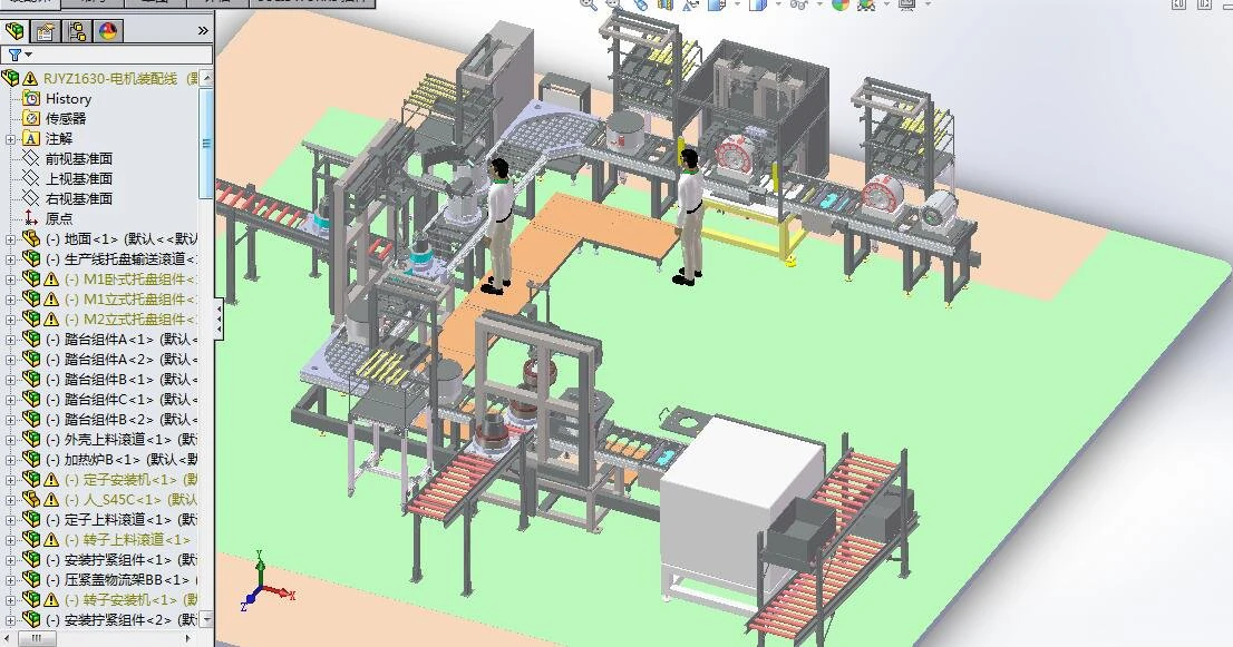 motor assembly line 3D Model .c4d .max .obj .3ds .fbx .stl .blend 