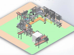motor assembly line 3D Model