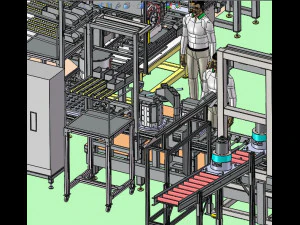motor assembly line 3D Model
