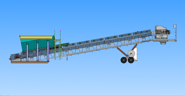 yd20-16 belt conveyor for mining 3D Модель .c4d .max .obj .3ds .fbx .stl .blend 