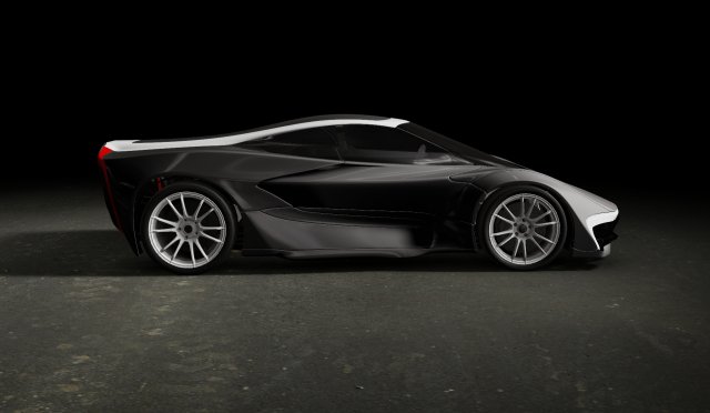 streamlined sports car 3D Model .c4d .max .obj .3ds .fbx .stl .blend