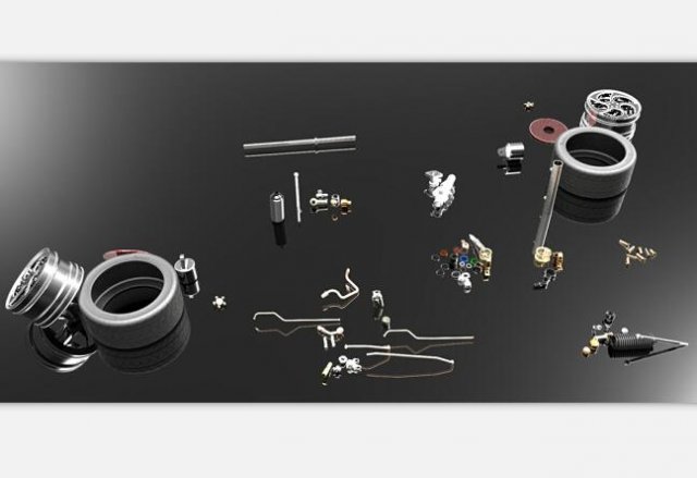 automobile electric power steering system 3D Модель .c4d .max .obj .3ds .fbx .stl .blend 