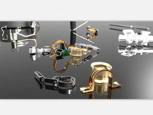 syst&egrave;me de direction assist&eacute;e &eacute;lectrique automobile Modèle 3D