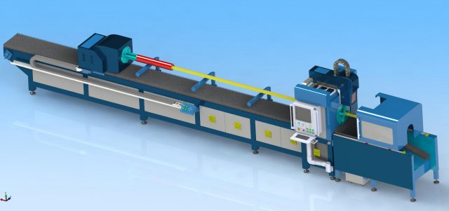 high power laser automatic pipe cutting machine 3D 모델 .c4d .max .obj .3ds .fbx .stl .blend 
