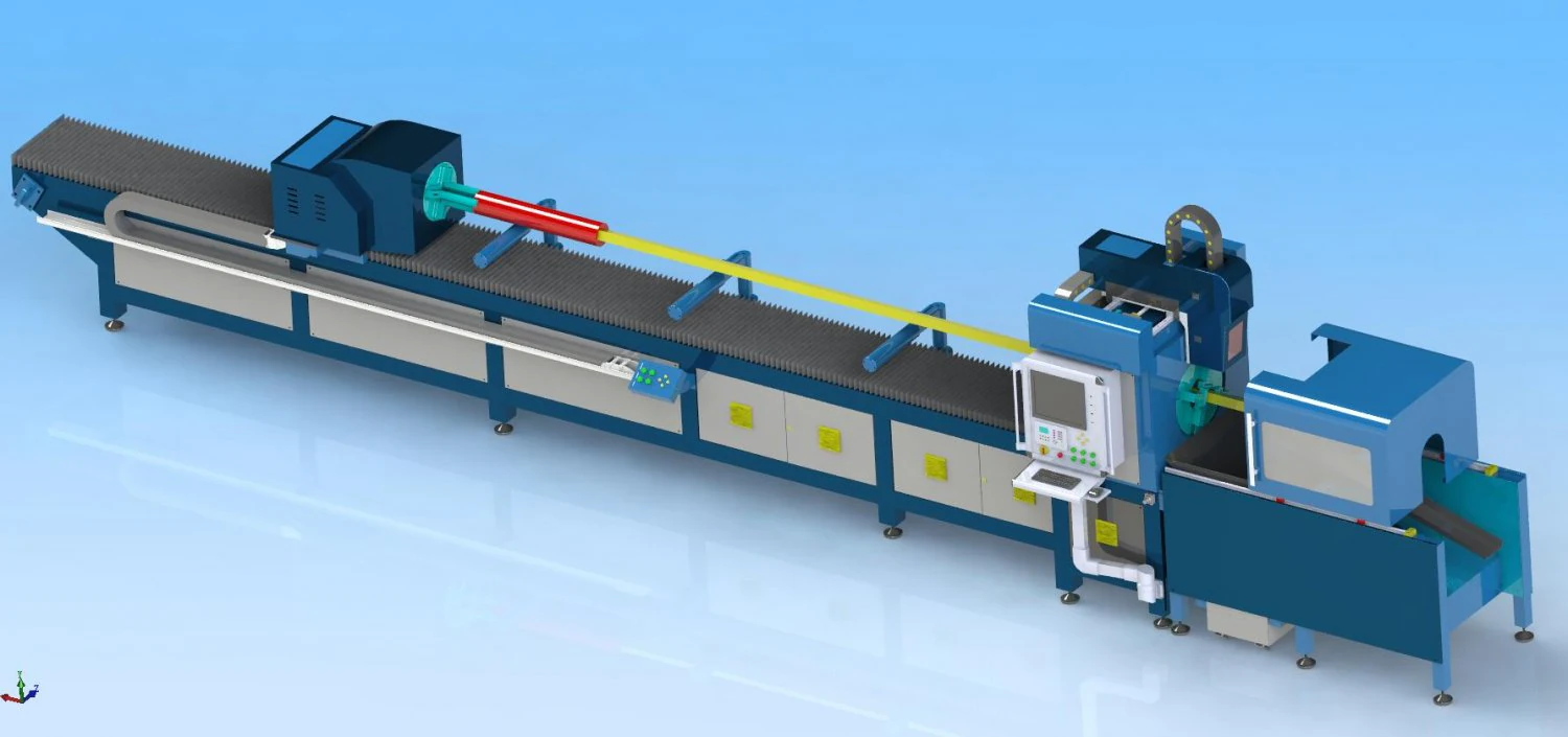 high power laser automatic pipe cutting machine 3D Model .c4d .max .obj .3ds .fbx .stl .blend