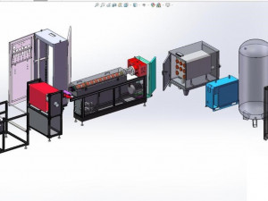 production equipment drawing of melt blown cloth for mask machine 3D 模型