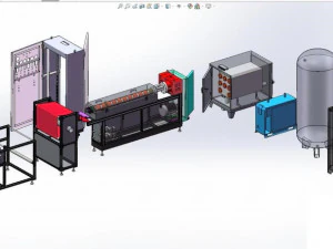 production equipment drawing of melt blown cloth for mask machine 3D Model