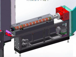 production equipment drawing of melt blown cloth for mask machine 3D Model