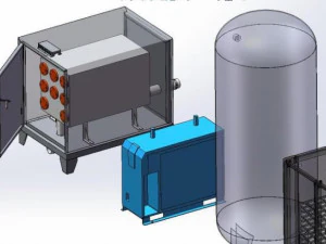production equipment drawing of melt blown cloth for mask machine 3D Model