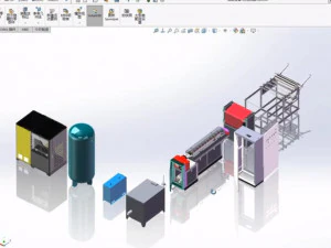 production equipment drawing of melt blown cloth for mask machine 3D Model