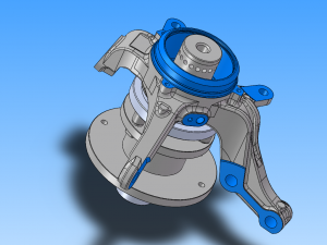 press fit of automobile hub bearing and snap ring 3D 模型