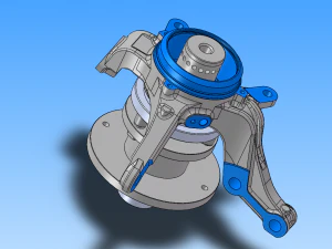 press fit of automobile hub bearing and snap ring 3D Model