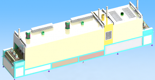 tunnel drying furnace with hot air circulation 3Dモデル .c4d .max .obj .3ds .fbx .stl .blend 