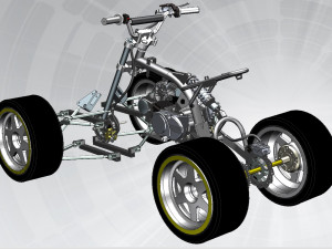four wheel cross country motorcycle frame Model 3D