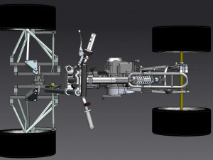 four wheel cross country motorcycle frame Model 3D