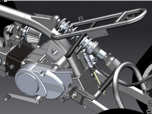 four wheel cross country motorcycle frame Model 3D