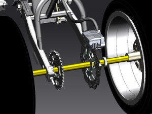 four wheel cross country motorcycle frame Model 3D