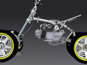 four wheel cross country motorcycle frame Model 3D