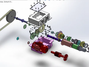 milling machine spindle drive diagram - milling gearbox 3D Model