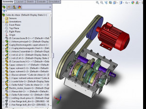 milling machine spindle drive diagram - milling gearbox 3D Model